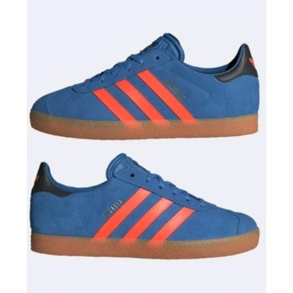 adidas Gazelle J Kids Youth 6 Blue Orange Shoes JP7124 New In Box FR 38 2/3NIB